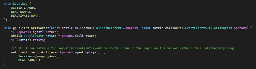 Sending a message to the server